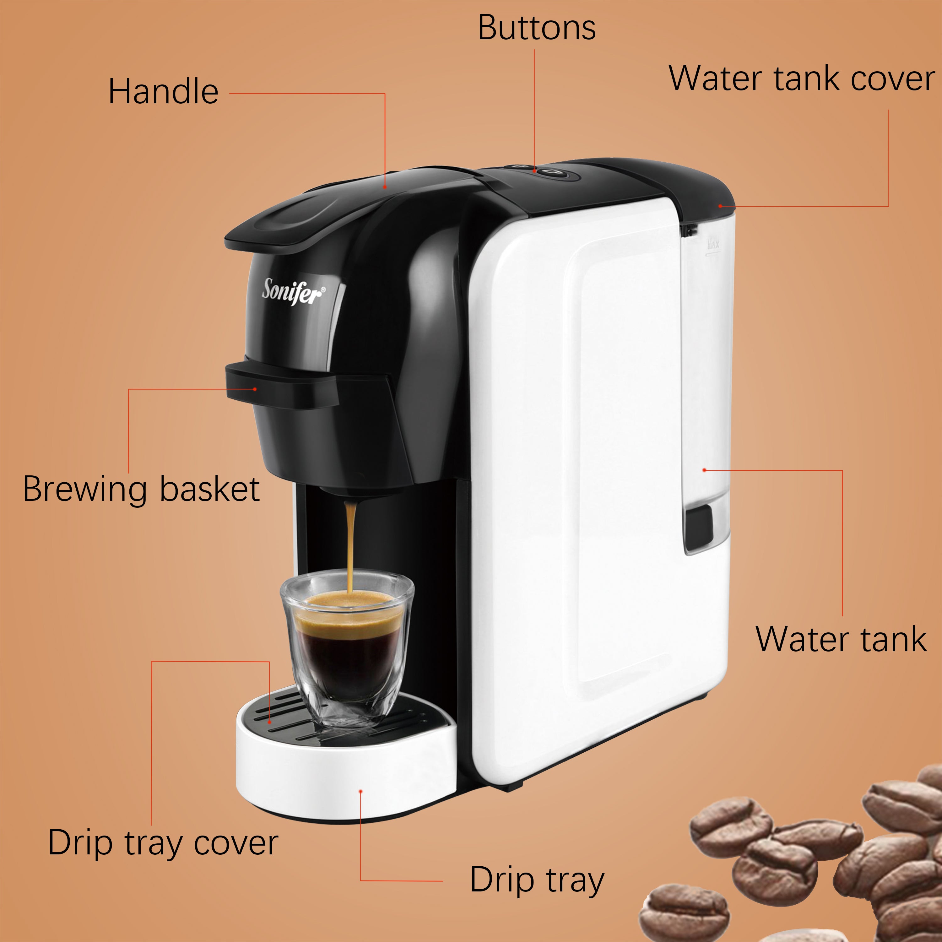Sonifer Coffee Maker European Electric Coffee Pot Coffee Machine